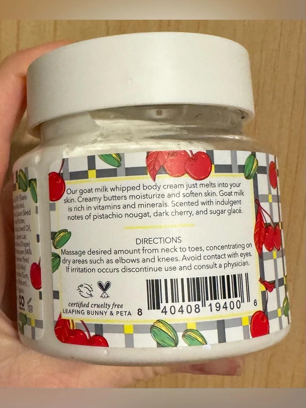 Beekman 1802 Pistachio & Dark Cherry Body Cream